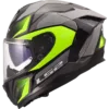 Capacete LS2 CHALLENGER II Viper Cinza Amarelo Hi-Vis Brilhante