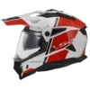 Capacete LS2 PIONEER II Hill Branco Vermelho Brilhante