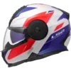 Capacete LS2 SCOPE II Duria Branco Azul Vermelho Brilhante