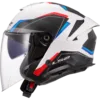 Capacete LS2 VERSO II Air Branco Azul Vermelho Brilhante